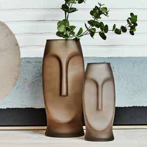 Viso Grey Small Face Design Vase