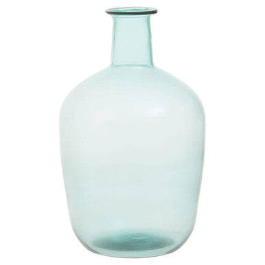 Bexley Blue Small Bottle Neck Recycled Glass Vase