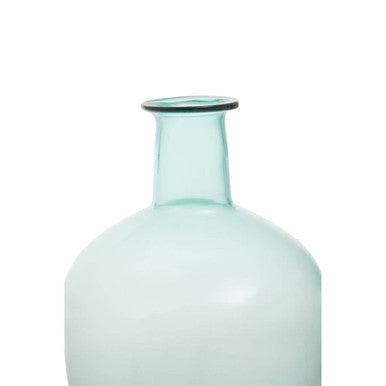 Bexley Blue Small Bottle Neck Recycled Glass Vase - Image 9