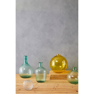 Bexley Blue Large Bottle Neck Recycled Glass Vase - Image 6