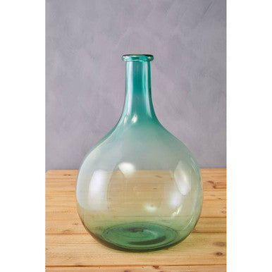 Bexley Blue Large Bottle Neck Recycled Glass Vase - Image 7