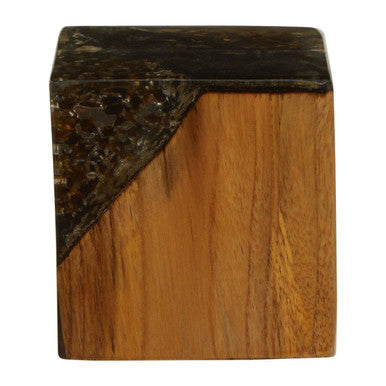 Sakra Teak Wood and Resin Sculpture