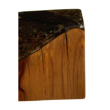 Sakra Teak Wood and Resin Sculpture