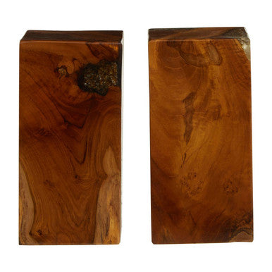 Sakra Set Of 2 Teak Wood Bookends