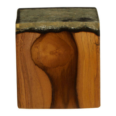 Sakra Teak Wood and Resin Sculpture