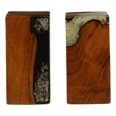 Sakra Set Of 2 Teak and Resin Bookends - Image 9