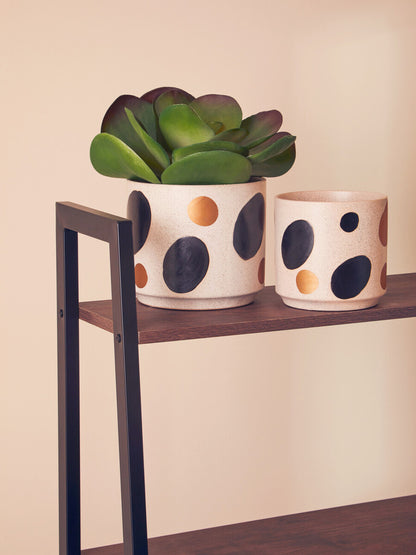 Yuri White And Gold Spotted Planter