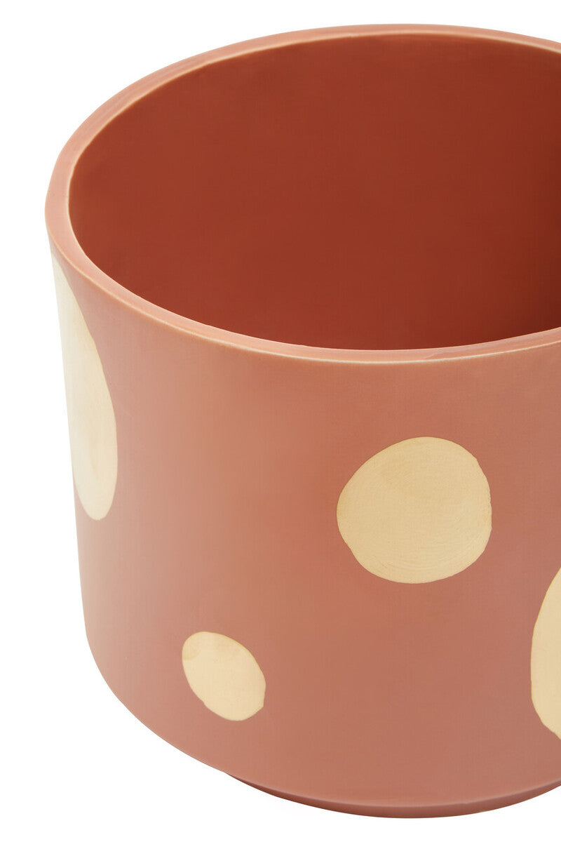 Yuri Large Terracotta Gold Spotted Planter