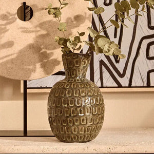 Yana Small Green Textured Ceramic Vase