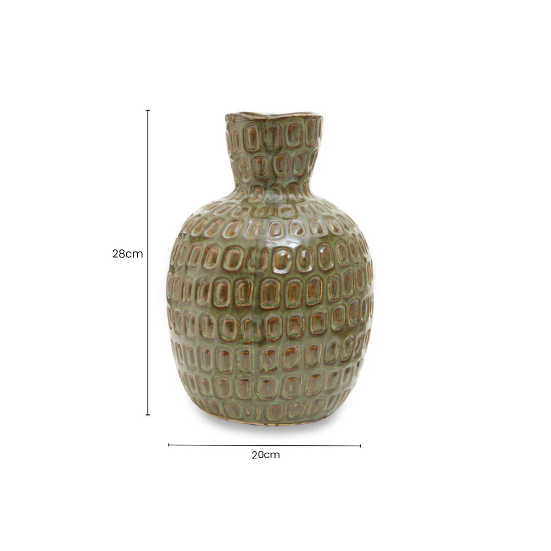 Yana Large Green Textured Ceramic Vase