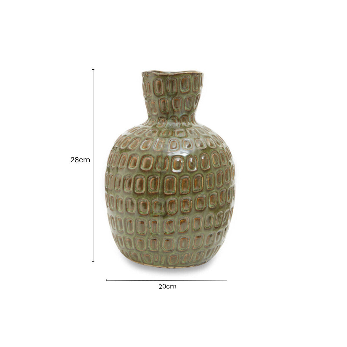 Yana Large Green Textured Ceramic Vase