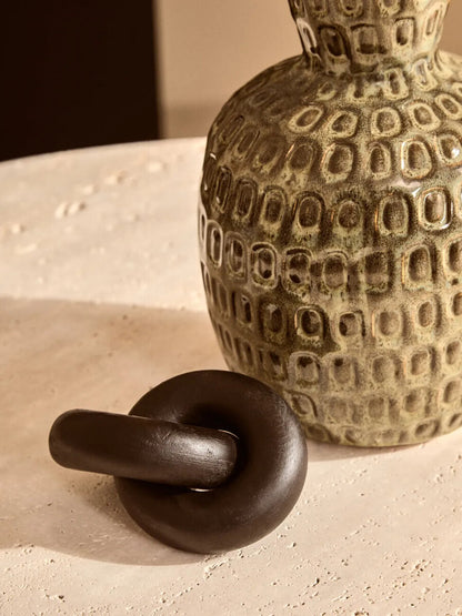 Yana Large Green Textured Ceramic Vase