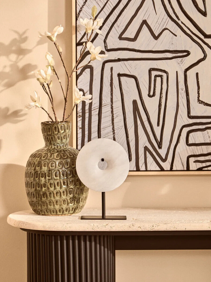 Yana Large Green Textured Ceramic Vase