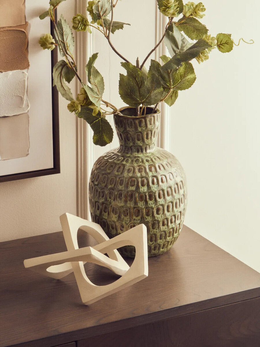 Yana Large Green Textured Ceramic Vase