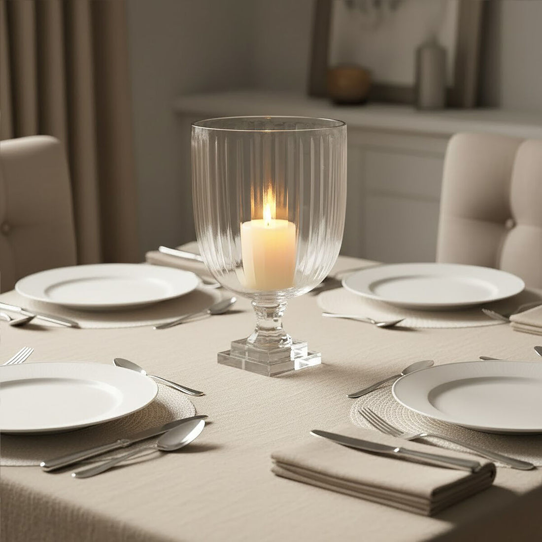 Cortina Medium Glass Hurricane Candle Holder