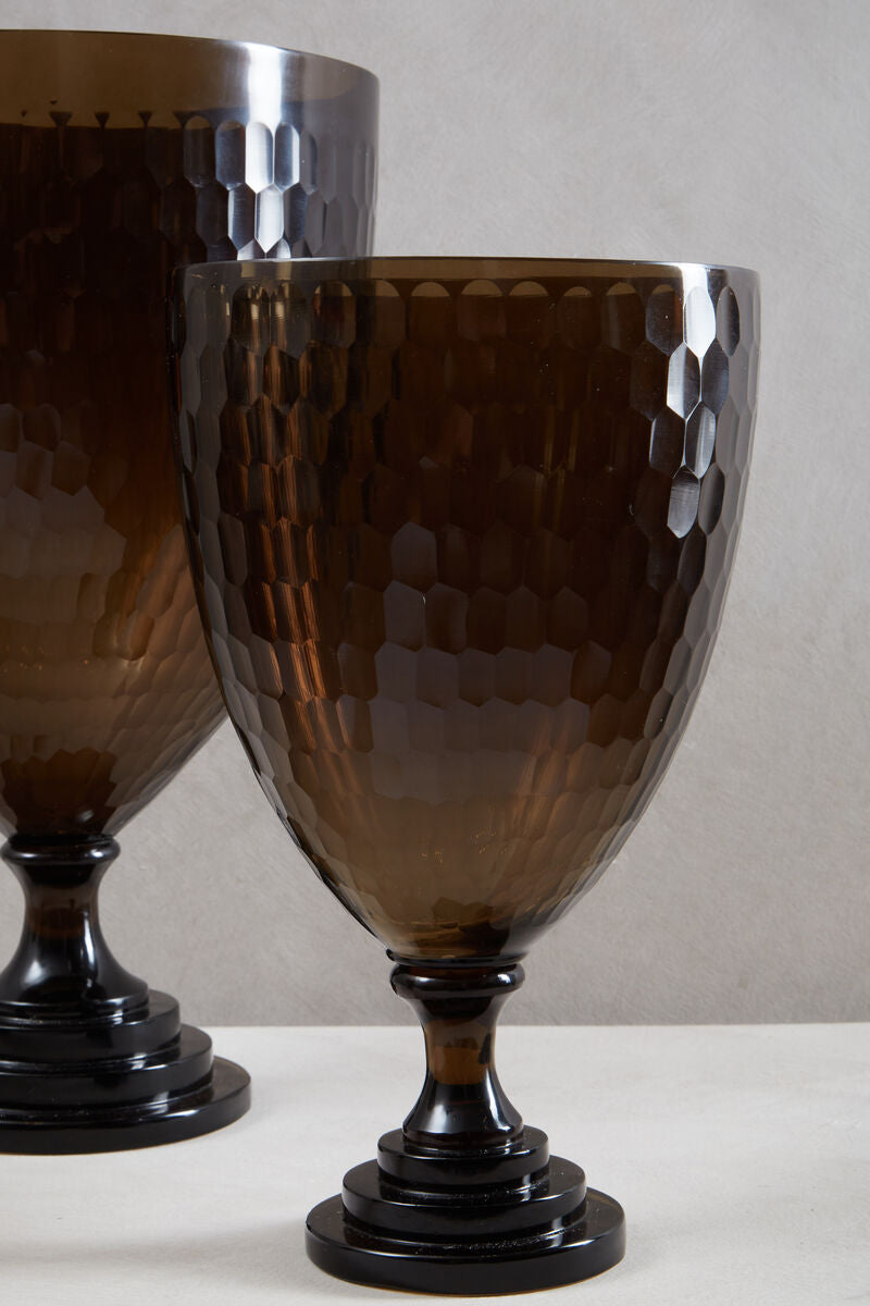 Cortina Medium Honeycomb Glass Candle Holder - Image 4