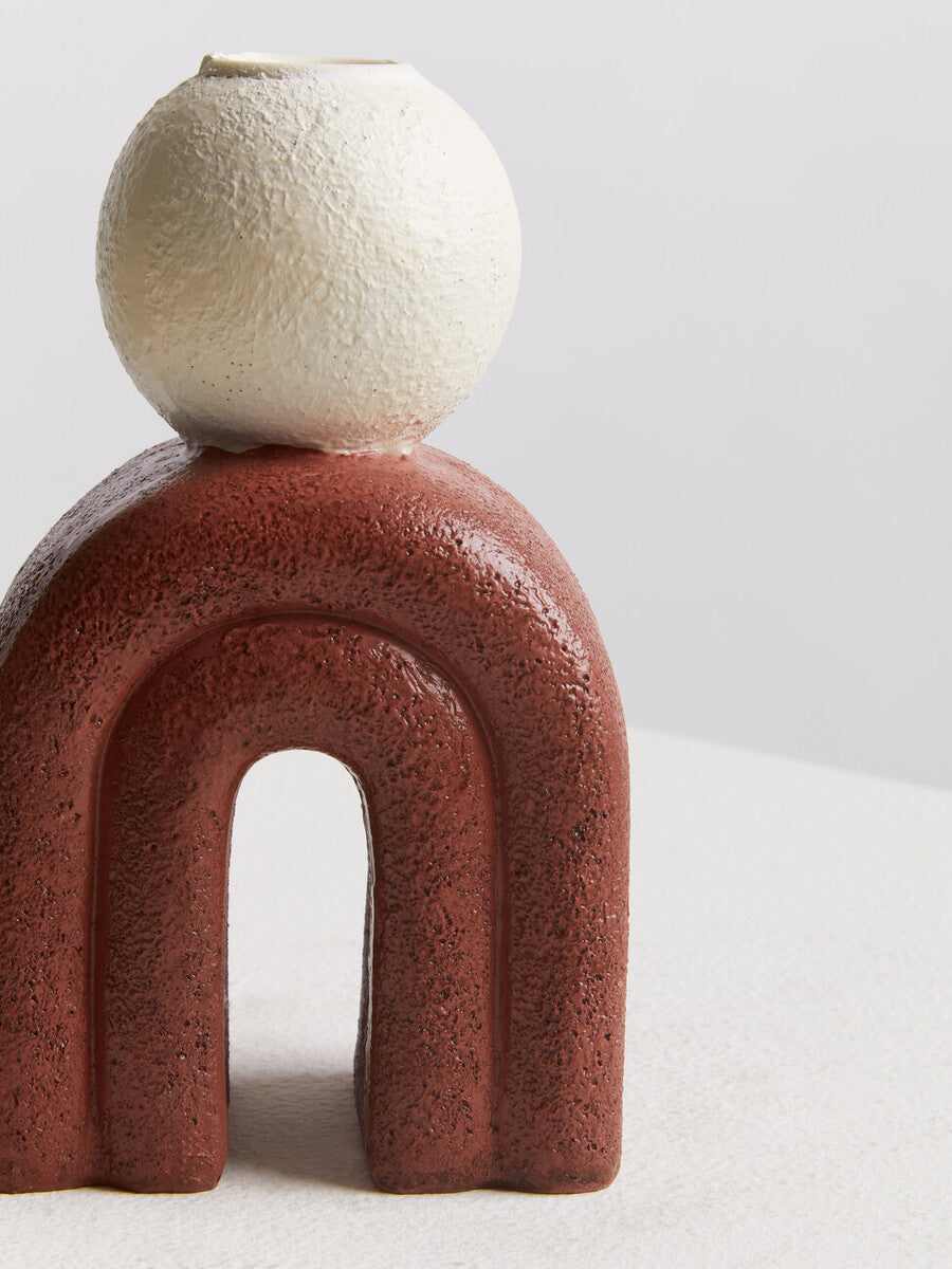 Utica Candle Holder With Red Base