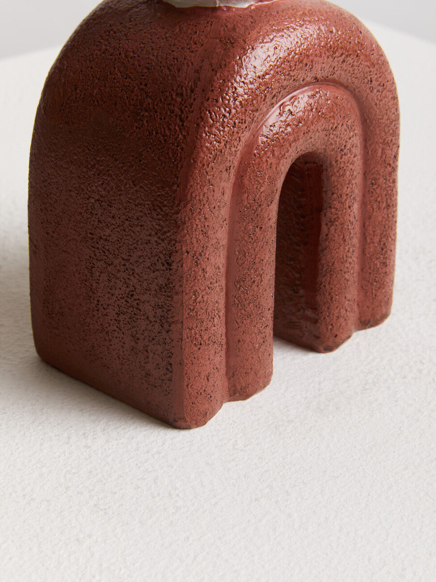 Utica Candle Holder With Red Base