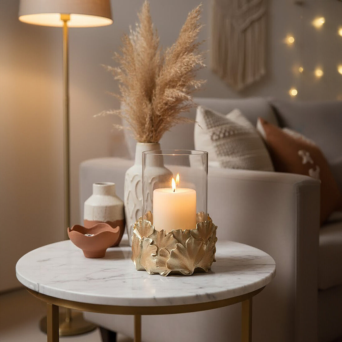 Boho Ginkgo Candle Holder - Image 3