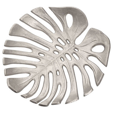 Prato Monstera Small Silver Finish Leaf Dish