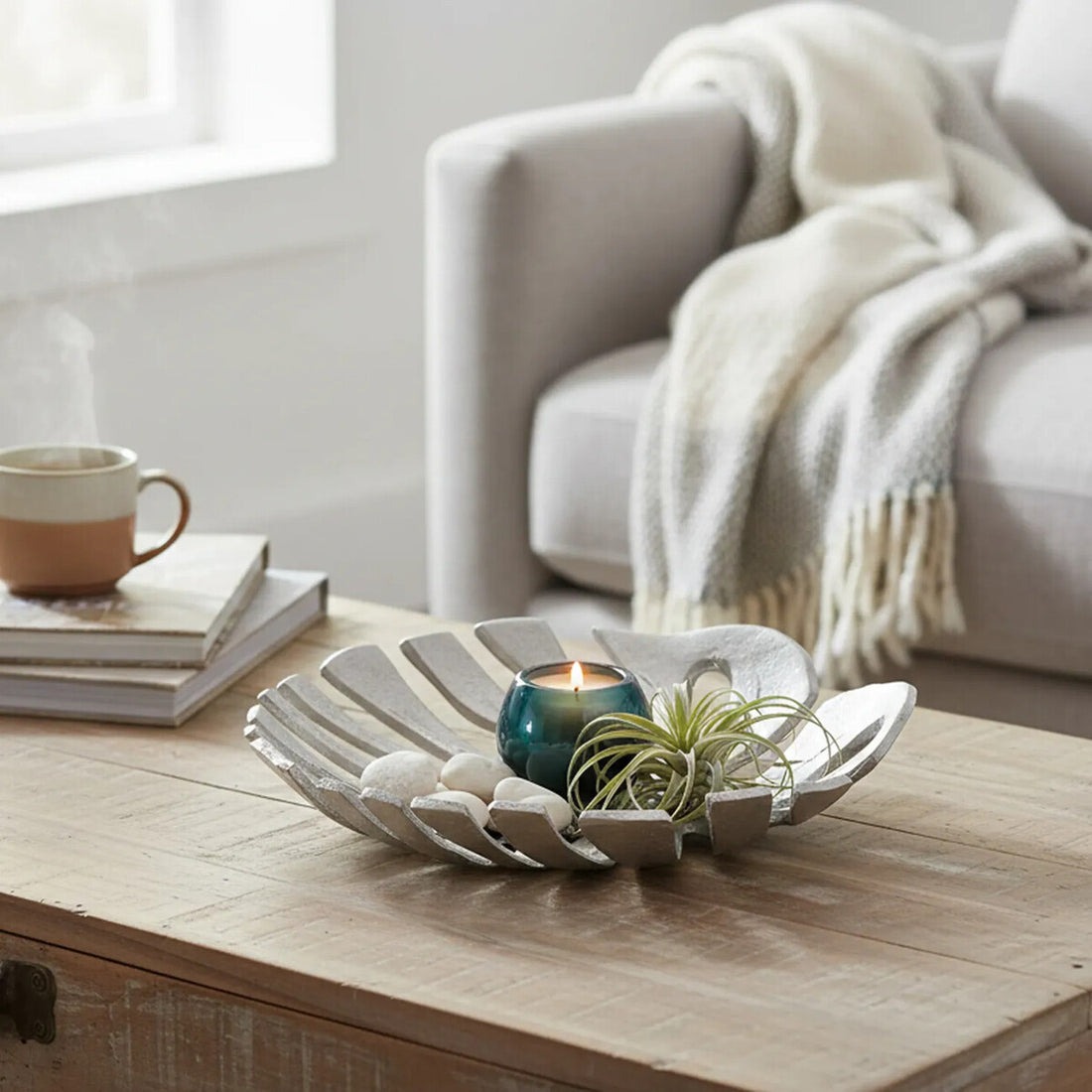 Prato Monstera Small Silver Finish Leaf Dish