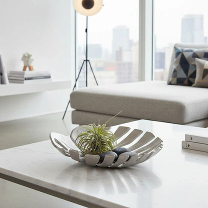 Prato Monstera Small Silver Finish Leaf Dish