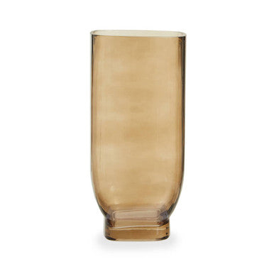 Brown glass vase on a white background