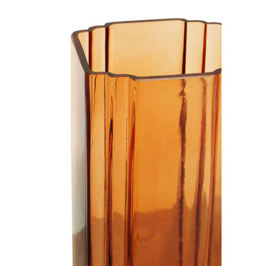 Edan Large Orange Glass Vase
