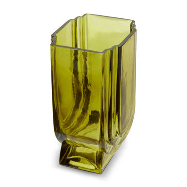 Edan Small Olive Green Glass Vase