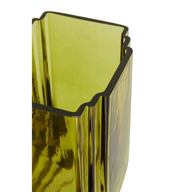 Edan Small Olive Green Glass Vase - Image 7