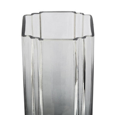 Edan Large Grey Ombre Glass Vase - Image 4