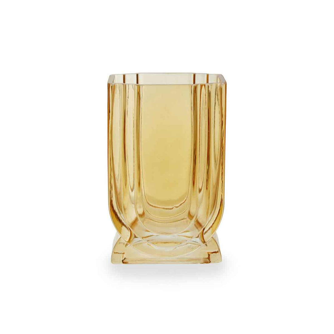 Edan Small Ochre Yellow Glass Vase