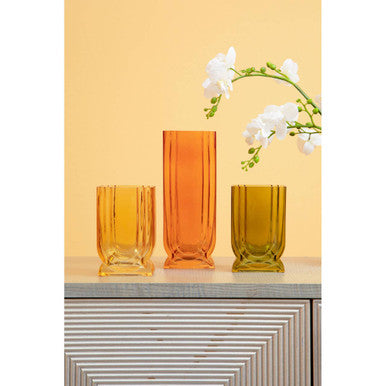 Edan Small Ochre Yellow Glass Vase - Image 5