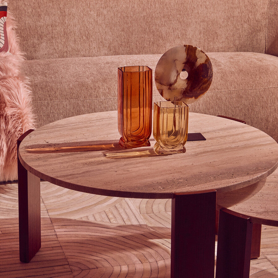 Edan Small Ochre Yellow Glass Vase