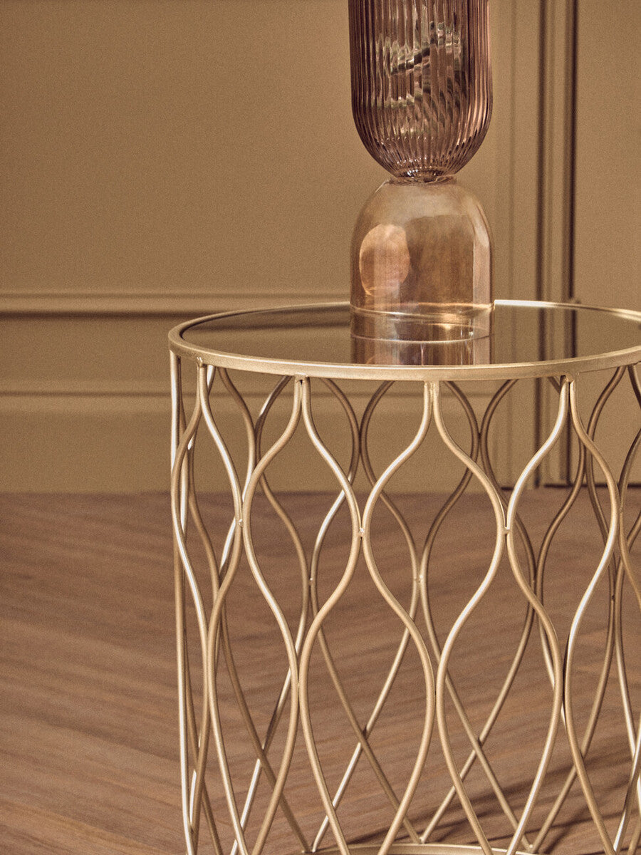 Esma Small Amber and Brown Glass Vase