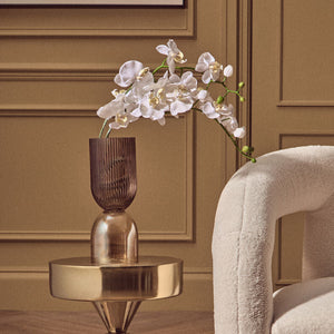 Esma Small Amber and Brown Glass Vase