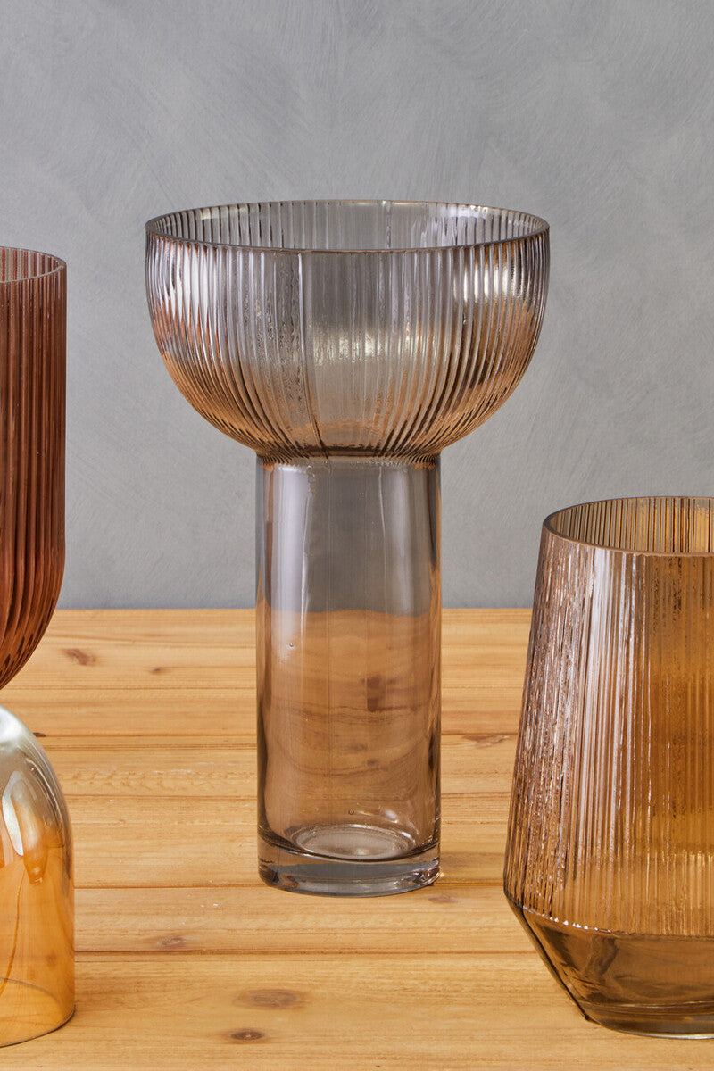 Esma Large Grey Glass Vase