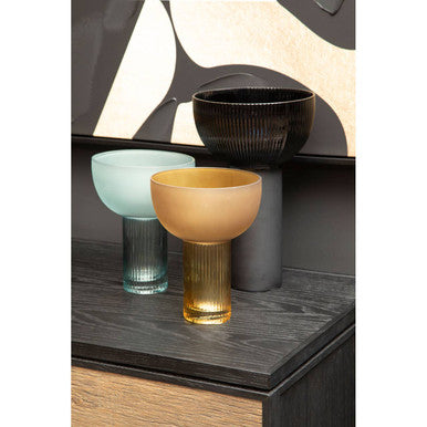 Esma Large Navy Blue Glass Vase