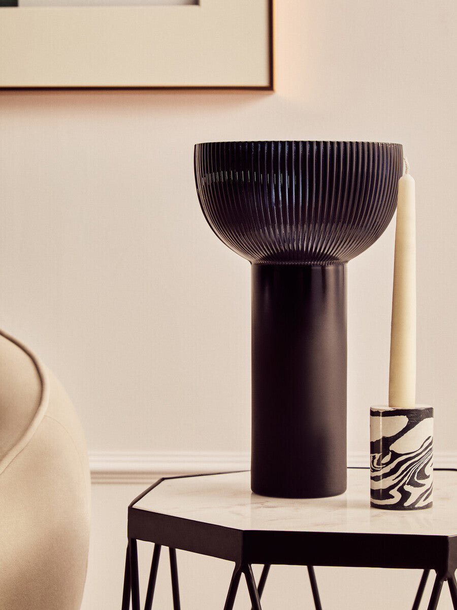 Esma Large Navy Blue Glass Vase