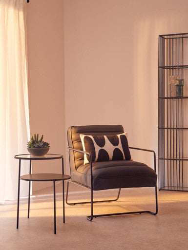 Esma Small Ribbed Blue Glass Vase