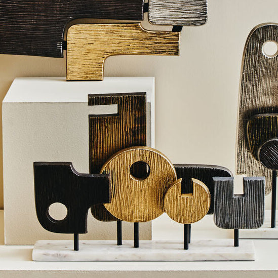 Simbolo Large Assorted Colour Metal Sculpture On Marble Base