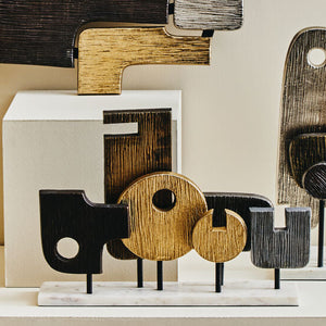 Simbolo Large Assorted Colour Metal Sculpture On Marble Base