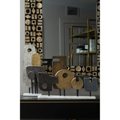 Simbolo Large Assorted Colour Metal Sculpture On Marble Base - Image 4