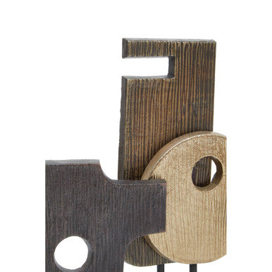 Simbolo Large Assorted Colour Metal Sculpture On Marble Base - Image 12