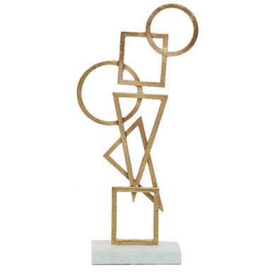 Simbolo Gold Metal Sculpture On Marble Base - Image 8