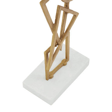 Simbolo Gold Metal Sculpture On Marble Base - Image 4