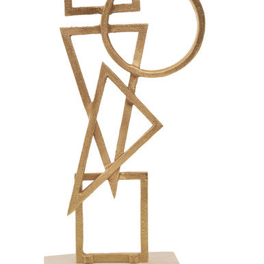 Simbolo Gold Metal Sculpture On Marble Base