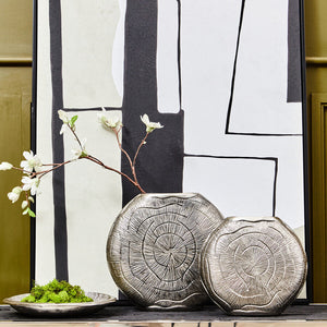 Small Oak Effect Silver Finish Vase | Silva