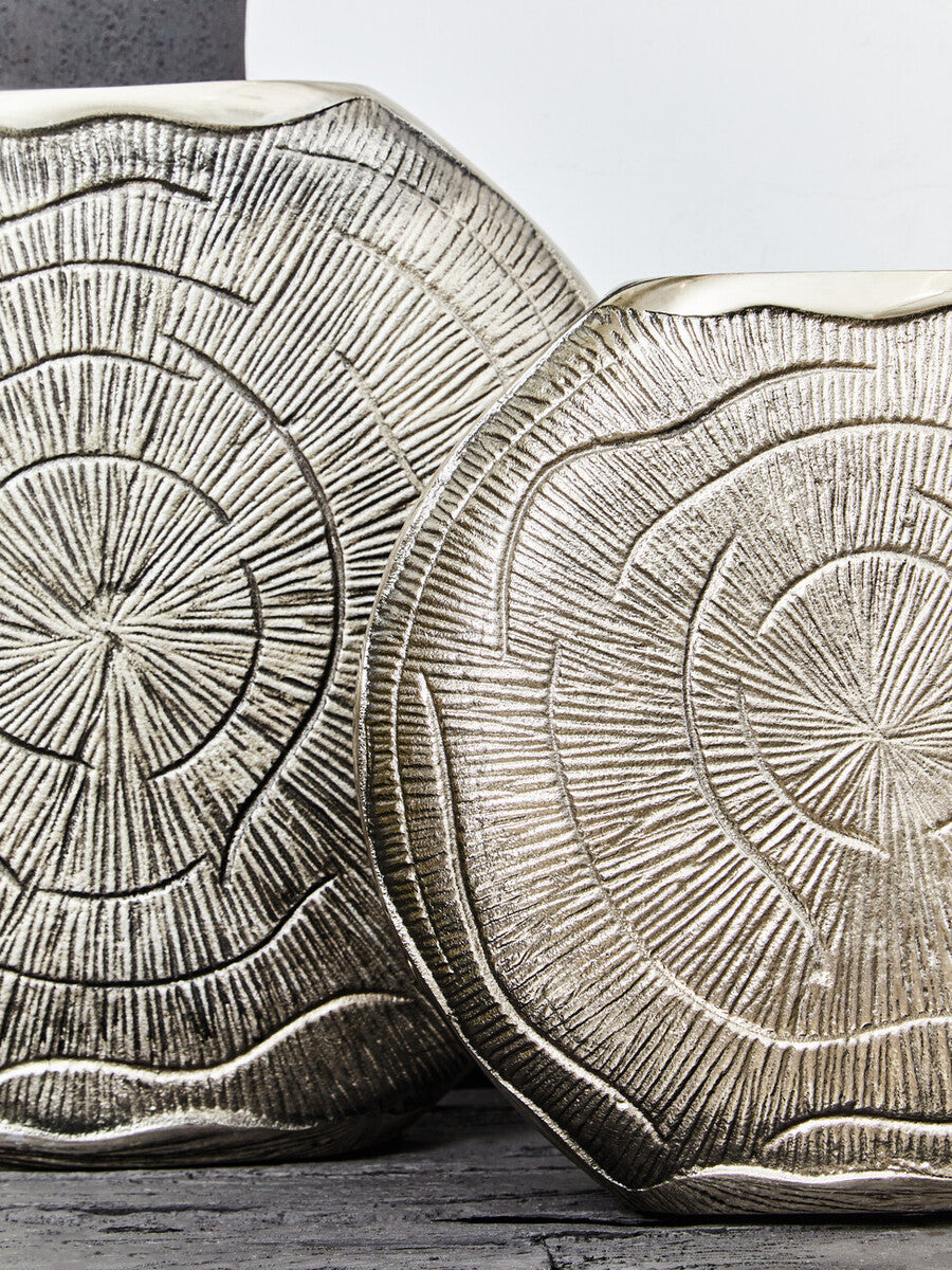 Silva Small Oak Effect Silver Finish Vase