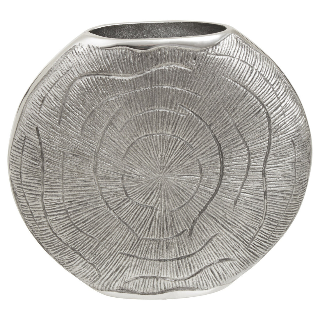 Silva Large Oak Effect Silver Finish Vase